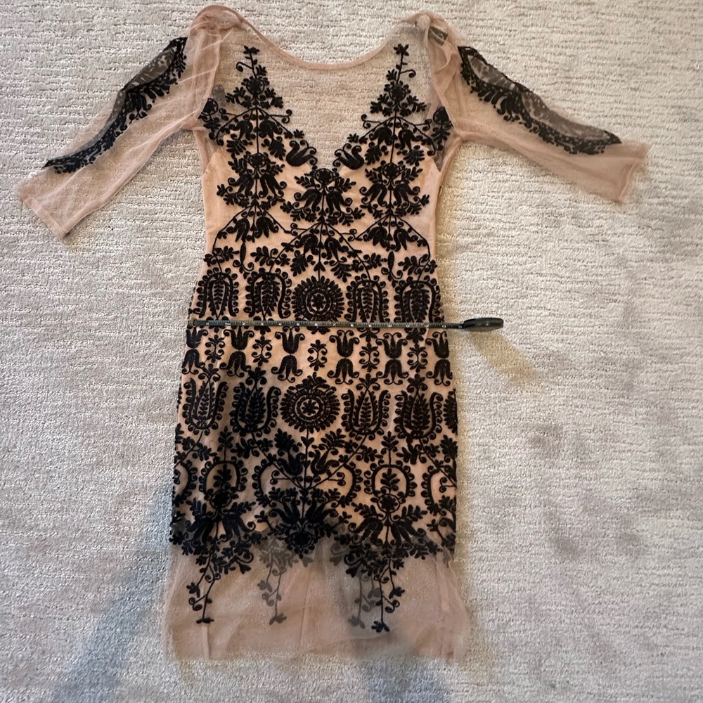 For Love of Lemons, sheer lotus mini dress - Picture 7 of 8